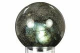 Flashy, Polished Labradorite Sphere - Brilliant Blues! #277261-1